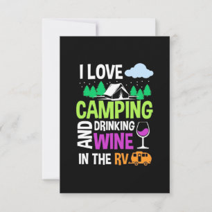 Cartons Réponse Cadeau de Noël   J'adore boire du vin dans le camp