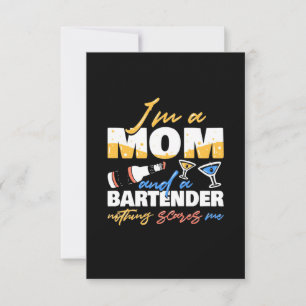 Cartons Réponse Cadeau de Noël Je suis une maman et une barmaid