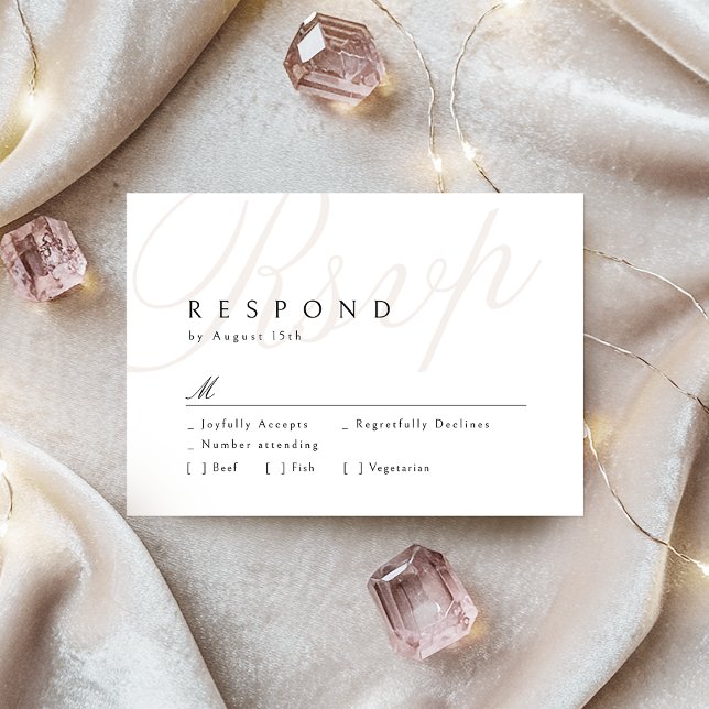 Cartons Réponse Calligraphie d'élégance classique moderne Mariage  (Modern Classic Elegance Calligraphy Wedding RSVP)