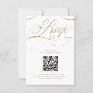Cartons Réponse Calligraphie moderne or blanc intemporel code QR