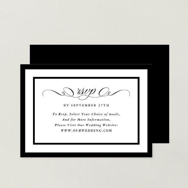 Cartons Réponse Calligraphie officielle Site Web de Mariage encadr (Créateur téléchargé)