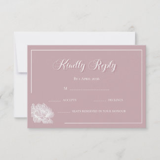 Cartons Réponse Calligraphy Blush Pink and White Floral Wedding 