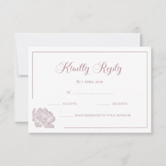 Cartons Réponse Calligraphy Blush Pink and White Floral Wedding