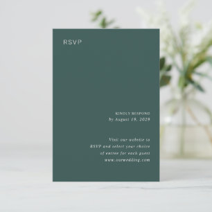 Cartons Réponse Camille Pine Green Mariage moderne