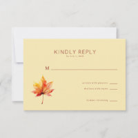 Carton d'invitation Feuille d'érable Automne Chaud