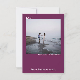 Cartons Réponse Cassis Purple Simple Minimaliste Mariage photo