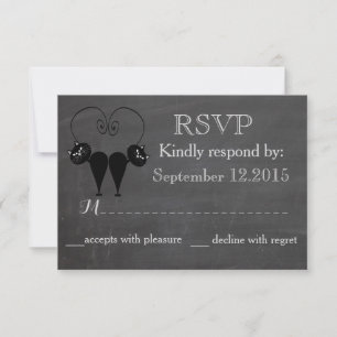 Cartons Réponse Chalkboard drôle chat amour couple mariage RSPV