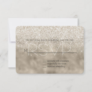 Cartons Réponse Champagne Gold White Glitzy Parties scintillant RS