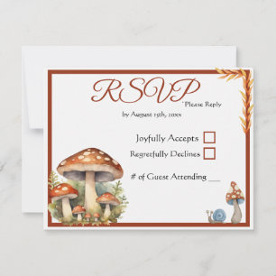 Cartons Réponse Champignons des bois Baby shower neutre selon le s
