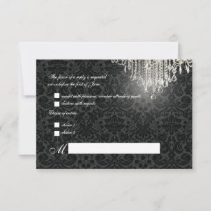 Cartons Réponse Chandelier en cristal PixDezines rsvp+Desiree Dama