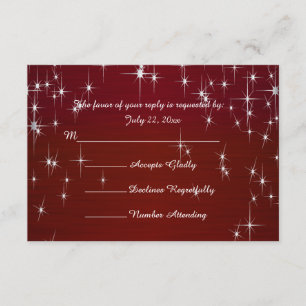 Cartons Réponse Charming Star Struck Mariage Rouge Bourgogne