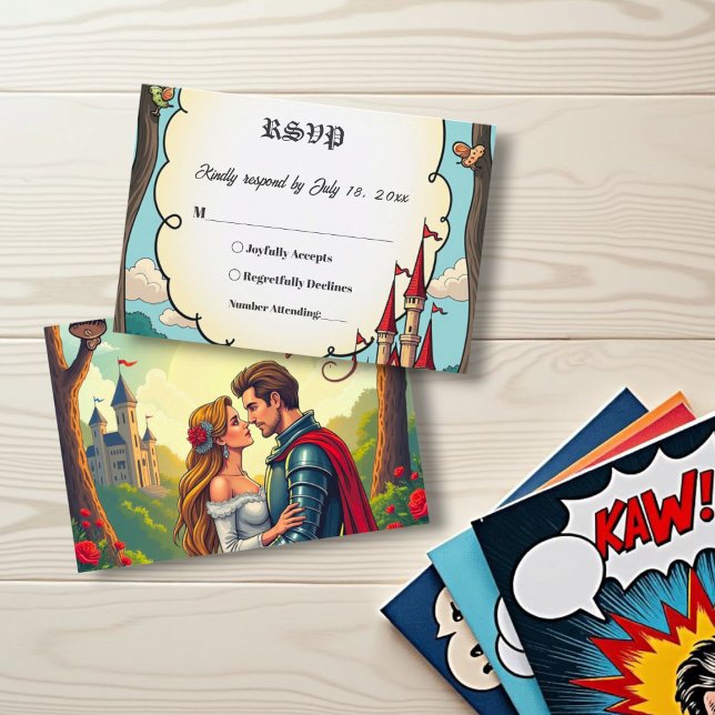 Cartons Réponse Château de forêt enchantée Fairytale Mariage (Créateur téléchargé)