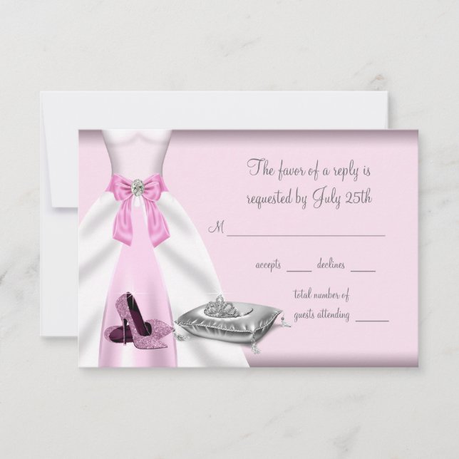 Cartons Réponse Chaussures à talon haute de balle rose Quinceanera (Devant)