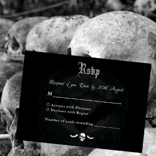 Cartons Réponse Chauve-souris crâne simple Lune Mariage gothique f