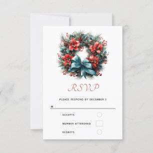 Cartons Réponse Chemise d'aquarelle de Noël avec Holly