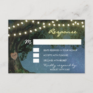 Cartons Réponse Chêne découpé rustique de coeur épousant des