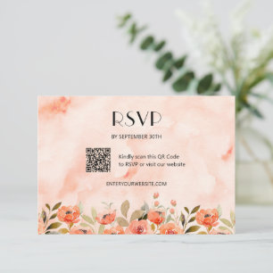 Cartons Réponse Chic aquarelle Floral QR Code