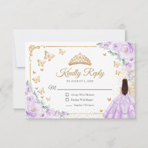 Cartons Réponse Chic Fleurs de lilas roses violettes Quinceanera R