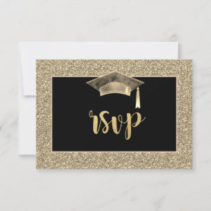 Cartons Réponse Chic Gold Parties scintillant Grad Casquette Gradu