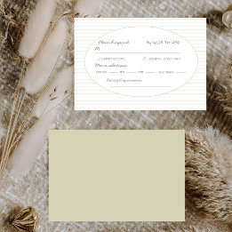 Cartons Réponse Chic Minimalist Stripe Green Wedding
