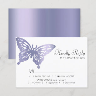 Cartons Réponse Chic papillon Dusty Lavender Violet Violet Repas