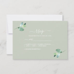 Cartons Réponse Chic Script Eucalyptus Foliage Mariage vert