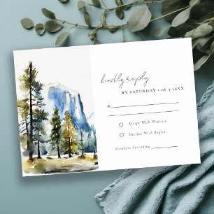 Cartons Réponse Chic Yosemite National Park CA Watercolor Mariage
