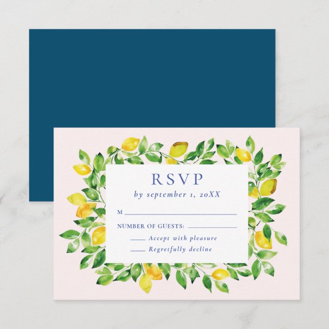 Cartons Réponse Citrons et Mariage de feuillage d'été (Devant / Derrière)