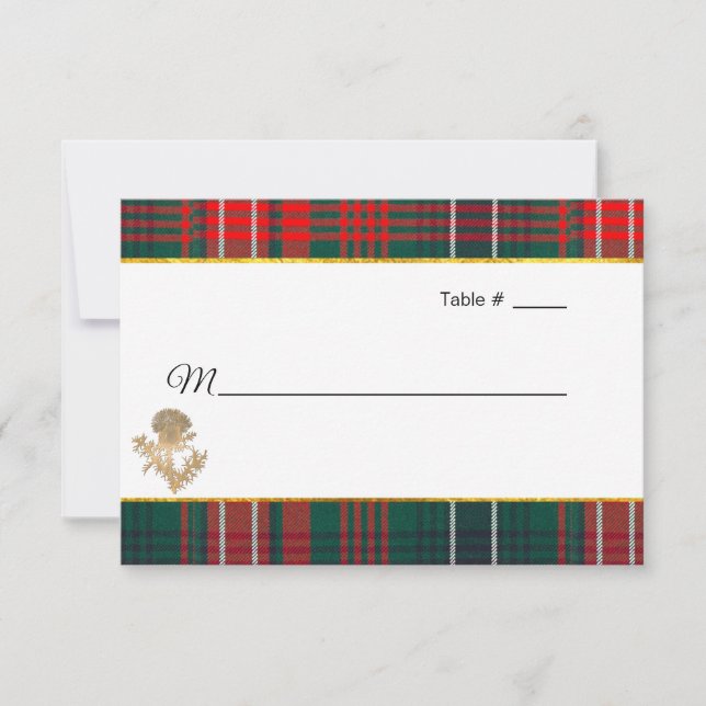 Cartons Réponse Clan Wilson Tartan Thistle Mariage Escort (Devant)