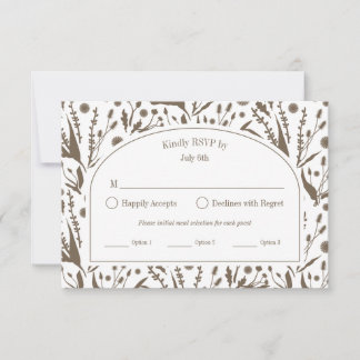 Cartons Réponse Classic Elegant Botanical Taupe foncé Options de r