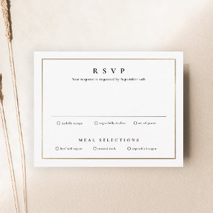 Cartons Réponse Classic Elegant Mariage Or