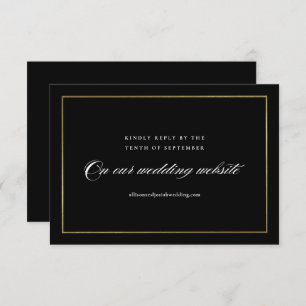 Cartons Réponse Classic Elegant Script Gold Mariage Website