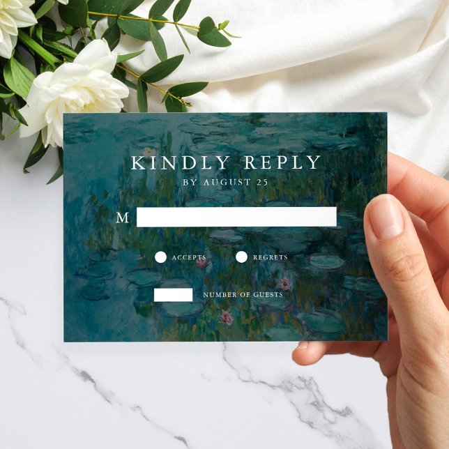 Cartons Réponse Claude Monet Water Lilies Mariage (Créateur téléchargé)