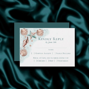 Cartons Réponse Coastal Chic Turquoise et Coral Reef Entree Choi