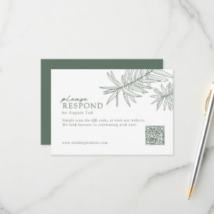 Cartons Réponse Code QR botanique minimaliste vert de la forêt
