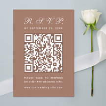 Code QR Brown Terre Simple Mariage de calligraphie