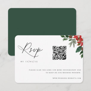 Cartons Réponse Code QR Chic Hiver Contemporain Mariage
