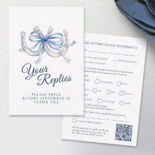 Cartons Réponse Code QR de choix de repas de mariage au fer à chev