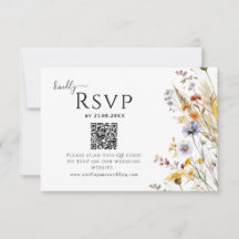 Code QR de mariage de printemps fleur sauvage