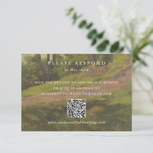 Cartons Réponse Code QR de mariage élégant en forêt rustique