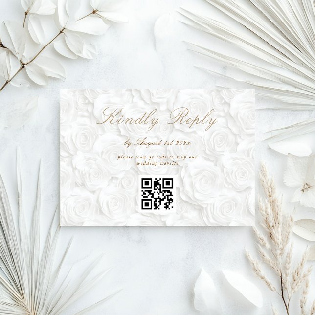 Cartons Réponse Code QR de mariage floral (Créateur téléchargé)