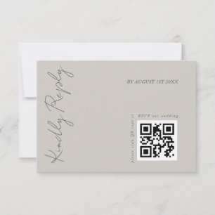 Cartons Réponse Code QR de mariage gris chaud élégant moderne 