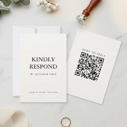 Cartons Réponse Code QR de mariage minimaliste hivernal Editorial