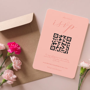 Cartons Réponse Code QR de mariage moderne en blocs de couleur C