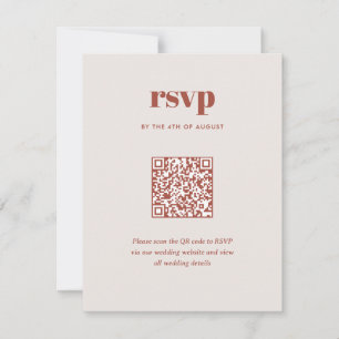 Cartons Réponse Code QR de mariage tendance marron moderne mélange