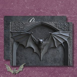 Cartons Réponse Code QR du Mariage gothique Halloween Noir chauve-