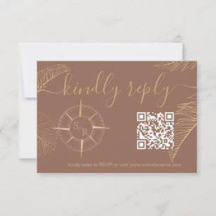 Cartons Réponse Code QR du port de passeport Compass de mariage de