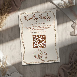 Cartons Réponse Code QR du site Web de mariage de la grange de bot