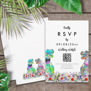 Cartons Réponse Code QR du site web du mariage sur le thème des di