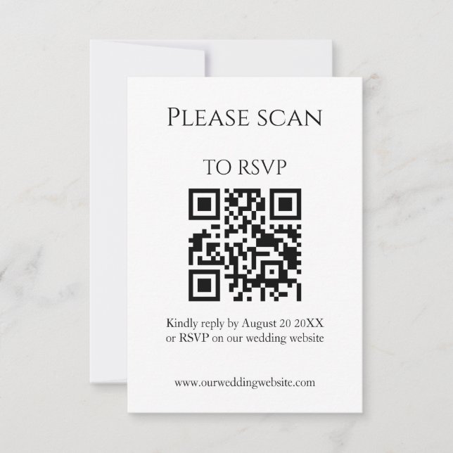 Cartons Réponse Code QR élégant Fleur sauvage simple et Mariage RS (Devant)